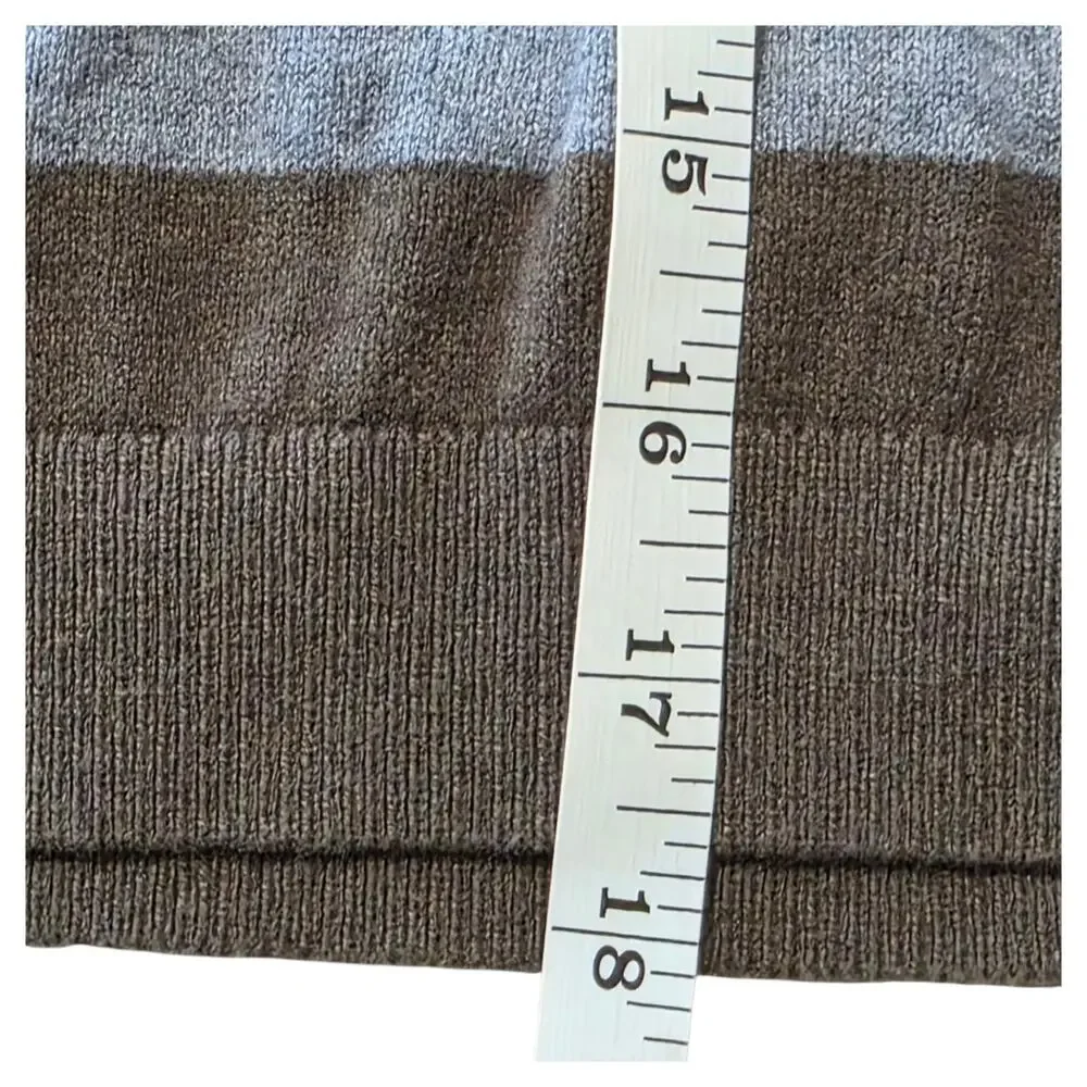 Mayoral Boys Size 6 Striped Knit Sweater Brown Gray Red Crewneck Cotton Blend